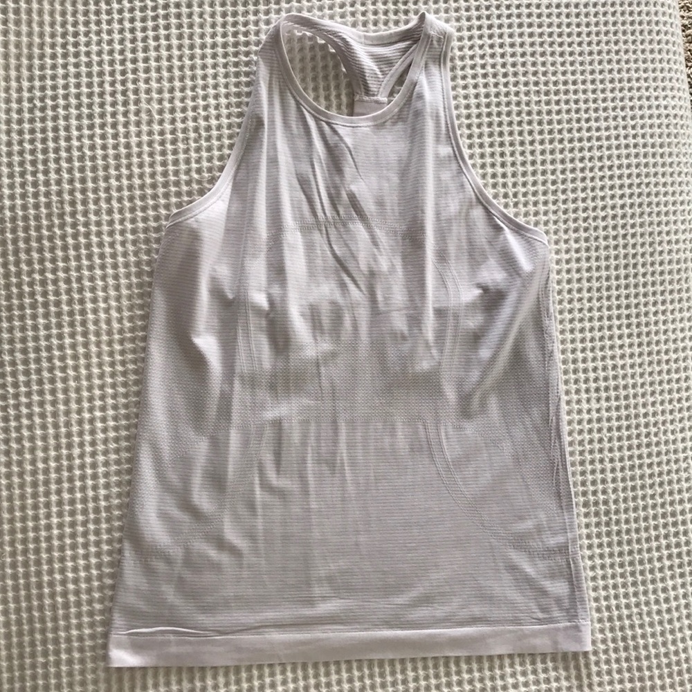 Lululemon high neck Swiftly tank. White Size 12